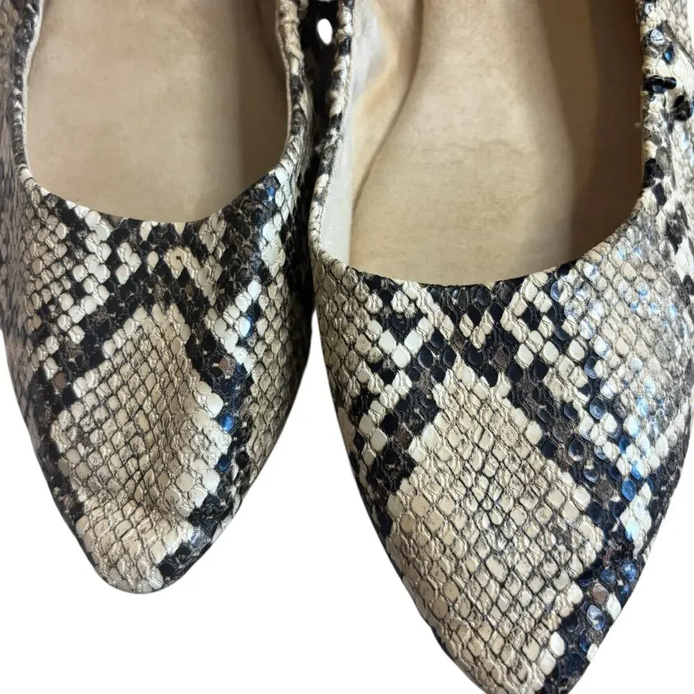 Steve Madden Snakeskin Pointed Toe Flats Size 8 Loafer Ballet Shoes